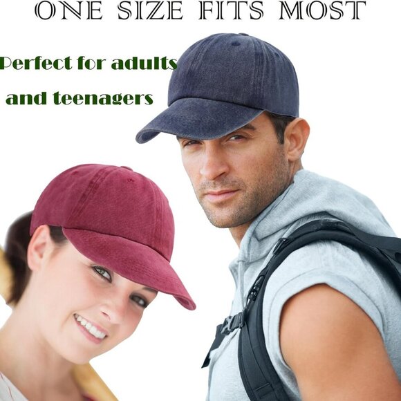 4 Pcs Cotton Baseball Caps Unisex Adjustable Vintage Dad Hat Men Women Teen - Picture 3 of 4
